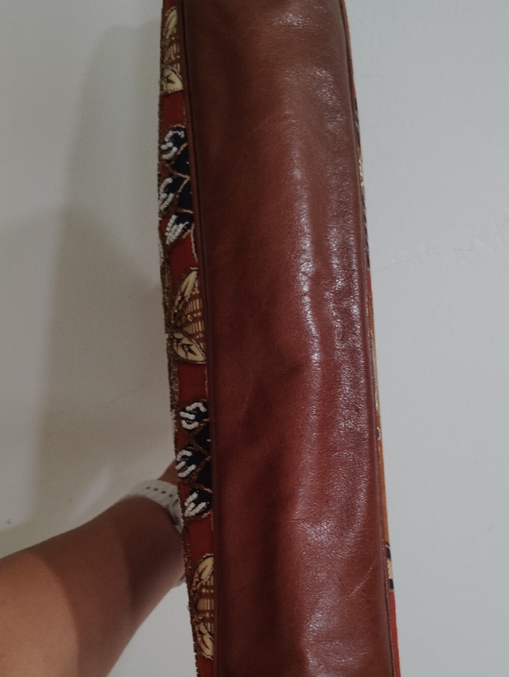 Isabella Fiore Red Navy Gold Embroidered Top-Handle Clutch - Picture 4 of 15